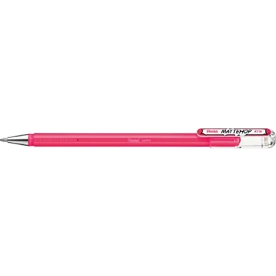 Abbildung von Pentel K110 VPX Mattehop Gel Tintenroller mit hochdeckender Tinte in mattem Finish, Modell Kappe, 1VE=12 Stück, pink