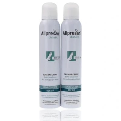 Abbildung von Allpresan diabetic Mikrosilber + REPAIR Schaum Creme mit für sehr trockene bis schuppige Haut bei Diabetes mellitus 200ml (2er Pack)