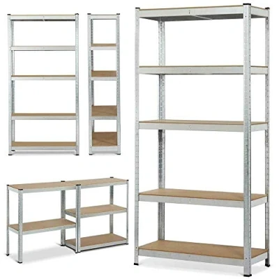 Abbildung von 200x100x50cm Schwerlastregal Lagerregal Steckregal Metallregal Kellerregal Werkstattregal Regal mit 5 MDF Regalböden, bis 875 kg Traglast, Garagenregal Verzinkt
