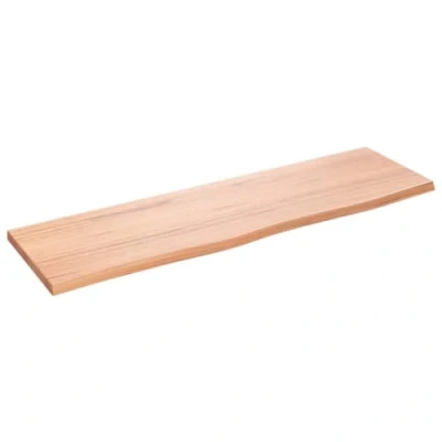 Abbildung von vidaXL Wandregal, Holzregal Regal Handgefertigt mit Baumkante, Wandboard Regalbrett Deko, Bücherregal Hängeregal, Hellbraun 100x30x2cm Massivholz Eiche Behandelt