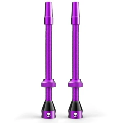 Abbildung von Shredr. Tubeless Ventile Set Presta Für Schlauchlos Reifen Superleichtes Alu, bunt eloxiert, französisches Ventil Normale Felgen (Purple, 80)