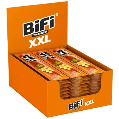 Abbildung von BiFi Original XXL 30er Pack (30 x 40g) Salami Sticks Wurstsnack To Go Luftgetrocknet für Unterwegs, im Büro oder beim Sport mit Pfeffer, Koriander und Knoblauch