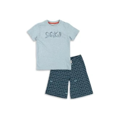 Abbildung von sigikid Set Nachtwäsche für Kinder, Größe: 98, Grau/blau