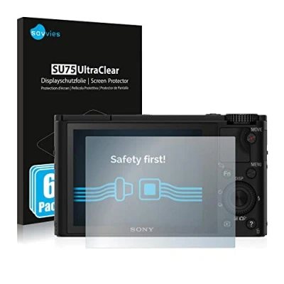 Abbildung von Savvies 6 Stück Schutzfolie für Sony Cyber Shot DSC RX100 Displayschutz Folie Ultra Transparent