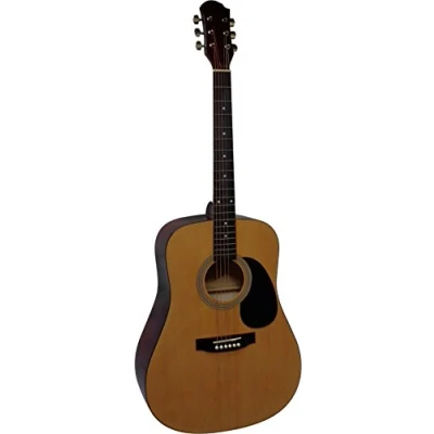 Abbildung von 4/4 WESTERNGITARRE AKUSTIKGITARRE NATUR STAHLSAITEN DECKE LINDENHOLZ ENDKNOPF INSTRUMENT SCHLAGBRETT CW200