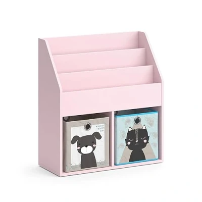 Abbildung von Vicco Kinderregal Luigi, Rosa, 72 x 79 cm mit 2 Faltboxen (Hund, Katze)
