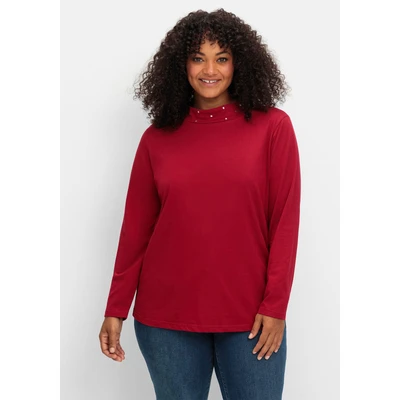 Abbildung von Sheego Langarmshirt, Damen, Größe: 44, Kirschrot