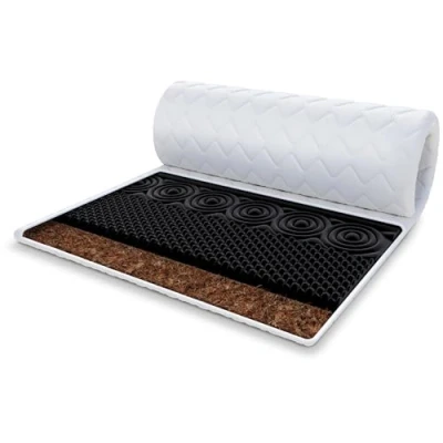 Abbildung von FDM Matratzentopper Nero Kokos Matratze Topper 140x200 cm Härtegrad H3 Höhe ca. 6 profilierter HR Schaum Allergiker Geeignet Öko Tex