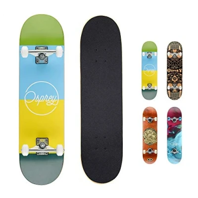 Abbildung von Osprey Absolute Anfänger Double Kick Trick Skateboard, 78,7 x 20,3 cm Ahorndeck