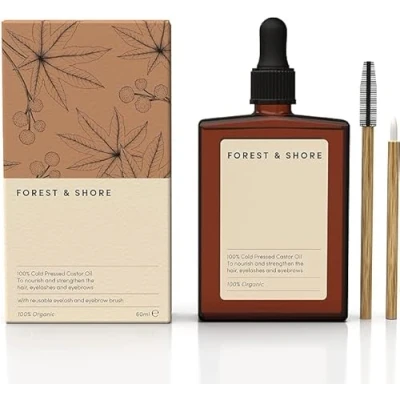 Abbildung von Rizinusöl als Wimpernserum und Haaröl Kaltgepresstes Castor Oil zum Haarwachstum beschleunigen Lash Serum