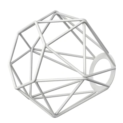 Abbildung von ledscom.de Käfig lampenschirm, weiß, 160mm Ø, Metall Vintage Retro Leuchtenschirm, Ersatzschirm, Haengeleuchtenschirm