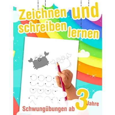 Abbildung von Schwungübungen ab 3 Jahre Zeichnen und schreiben lernen: Kindergartenkinder Übungsheft für Feinmotorik &amp; Augen Hand Koordination