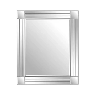 Abbildung von MirrorOutlet Venezianischer Wandspiegel, dreifach abgeschrägt, 68 x 58 cm, silberfarben