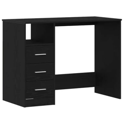 Abbildung von vidaXL Schreibtisch mit Schubladen Schwarz Eichen Optik 102x50x76 cm