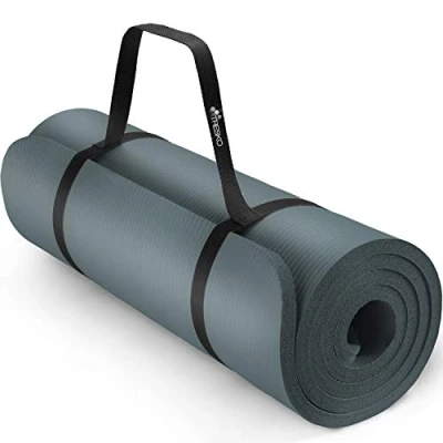 Abbildung von TRESKO Yogamatte Phthalatfrei Gymnastikmatte rutschfest, Pilatesmatte Fitnessmatte mit Tragegurt, 185 x 60 1,5 cm Petrol
