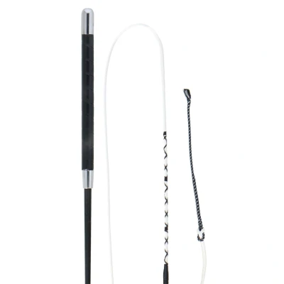 Abbildung von Harry&#039;s Horse Schwe Luxuriöse Bogenpeitsche Lederhand 140cm