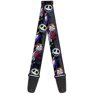 Abbildung von Gitarrengurt Nightmare Before Christmas Jack Sally Pose Electric Glow 5,1 cm breit