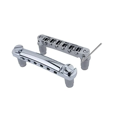 Abbildung von Guyker Guitar Tune O Matic Bridge and Stop Bar Tailpiece Combo with Anchors Studs Replacement Compatible LP SG EPI 6 String Electric Chrome