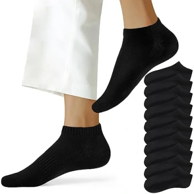 Abbildung von NUOZA Socken Herren 43 46 Sneaker Damen Schwarz 10 Paar Kurze Halbsocken Baumwolle Knöchelsocken Unisex, 201
