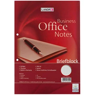 Abbildung von 10 x Landre Briefblock Office A4 50 Blatt 70 g/qm 2 fach gelocht karie