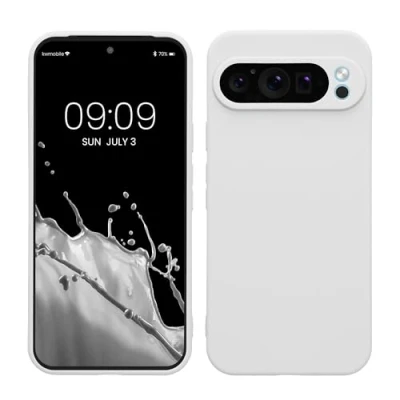 Abbildung von kwmobile Handyhülle kompatibel mit Google Pixel 9 Pro XL Hülle Handy Case aus weichem Silikon in Weiß matt