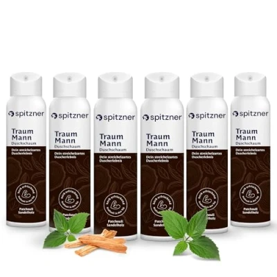 Abbildung von Spitzner Duschschaum Traummann (6 x 150 ml) Männer im 6er Pack, Wellness Dusche für sanft reinigende Körperpflege, hautverträglich und vegan