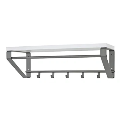 Abbildung von HAKU Möbel Wandgarderobe anthrazit, weiß, MDF, Metall Maße: B 70 cm x H 23 T 30 cm, Style: Modern