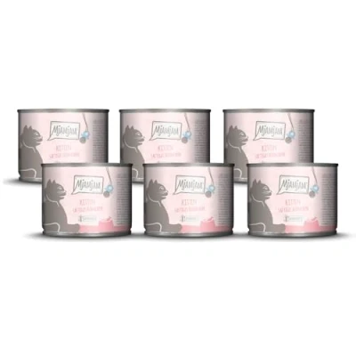 Abbildung von MjAMjAM Premium Nassfutter für Katzen Kitten saftiges Hühnchen mit Lachsöl, 6er Pack (6 x 200 g), getreidefrei extra viel Fleisch