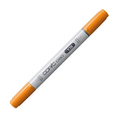 Abbildung von COPIC Ciao Marker Typ Y 38, Honey, vielseitiger Layoutmarker, mit einer mittelbreiten und Brush Spitze