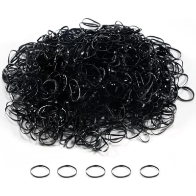 Abbildung von 1500 Stück Haargummis, Mini Kleine Haargummis Gummibänder Elastische, Scrunchies für Frauen Mädchen Herren (schwarz)