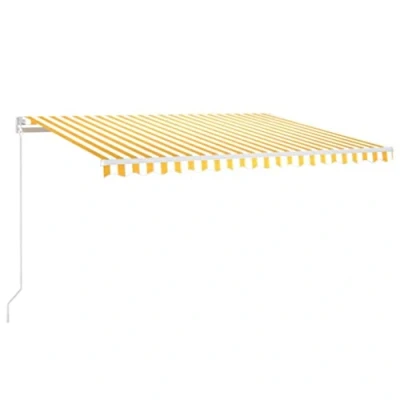 Abbildung von vidaXL Gelenkarmmarkise Einziehbar Markise Sonnenmarkise Balkonmarkise Sonnenschutz Sichtschutz Fenster Terrasse Garten 400x350cm Gelb Weiß