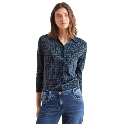 Abbildung von Cecil MIT Minimal Print Hemdbluse, Damen, Größe: Large, Blau