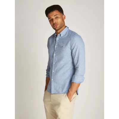 Abbildung von Tommy Hilfiger Brushed Solid Shirt Hemd, Herren, Größe: Small, Blue