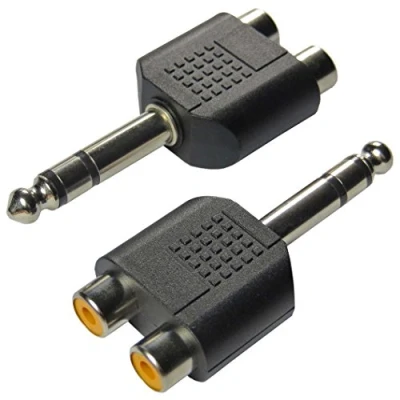 Abbildung von keepdrum ADA062 Audio Adapter Stereo Cinch Buchse auf 6,3mm Klinke Stecker 2 STÜCK
