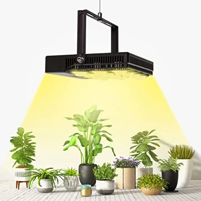 Abbildung von SANSI LED Pflanzenlampe für Zimmerpflanzen, 45W Grow Lampe (450 Watt Äquivalent), Vollspektrum mit optischer Linse hohe PPFD energiesparende Pflanzenlichter Gewächshaus nicht dimmbar