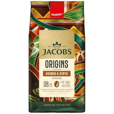 Abbildung von Jacobs Kaffeebohnen Origins Uganda &amp; Kenia, vollmundiger Espresso mit würziger Note, Intensität 8/10, Kaffee ganze Bohnen, 1 kg