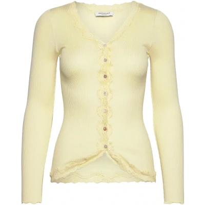 Abbildung von rosemunde Strickjacke &quot;Babette Silk Cardigan&quot;, wunderschöner Vintage Spitzenbesatz, wertige Perlmuttknopfleiste