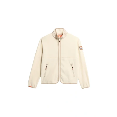 Abbildung von Superdry Active FULL ZIP Fleecejacke, Damen, Größe: 40, Rice white