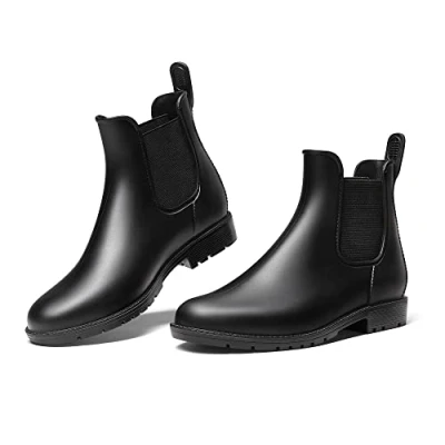 Abbildung von DREAM PAIRS Stiefel Damen Gummistiefel Chelsea Boots Frauen Ankle Wellies Wasserdicht Regenstiefel,Size 40,Alles Schwarz,SDRB2201W E