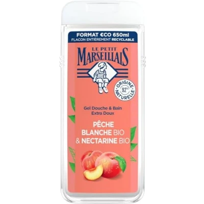 Abbildung von Le Petit Marseillais Duschgel Extra Soft Peach White Bio &amp; Nektarine (6 Flaschen à 250 ml) 92% natürliche Inhaltsstoffe pH hautneutral und ohne Farbstoffe