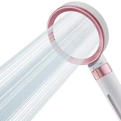 Abbildung von Magichome Duschkopf, Duschkopf mit Filter Aktivkohle Wassersparend, Stoppfunktion Handbrause Chlor Verunreinigung entfernen, Hochdruck für hartes Wasser (Roségold)