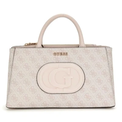 Abbildung von Guess Mietta Society Satchel Handtasche, Damen, Größe: One Size, Dove logo/stone