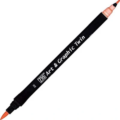 Abbildung von Kuretake ZIG Art and Graphic Twin Tip Bürste Marker 222 Pink Flamingo