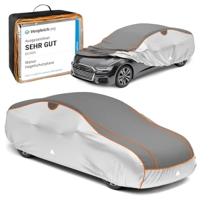 Abbildung von WALSER 30974 Fahrzeugabdeckung Vollgarage M 162.5 425 grau BMW: 1 Schrägheck, Z3 Roadster, VOLKSWAGEN: Golf 4 Polo III Schrägheck