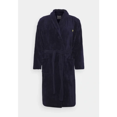 Abbildung von Lyle &amp; Scott Herren Bademantel Lucas: Weicher Frottee, offene Taschen, Adler Logo Größen XS XXL Bequem, warm und stilvoll