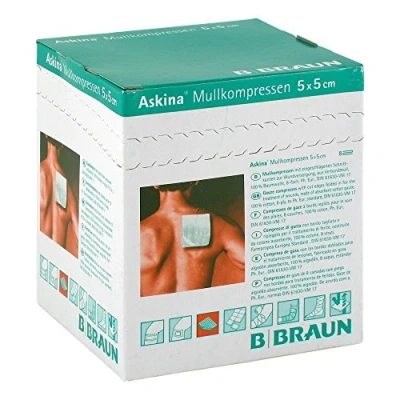 Abbildung von Askina Mullkompressen 5x5 cm steril 8fac 25X2 St