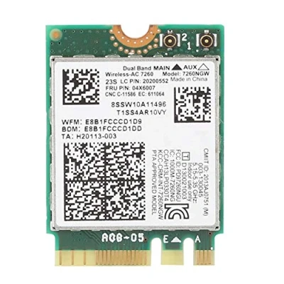Abbildung von Dual Frequenz Wireless Netzwerkkarte, NGFF/M2 Schnittstelle, 802.11ac Unterstützungsprotokoll, 867 MBit/s tragbare Band Hochgeschwindigkeits Netzwerkkarte für 7260 AC