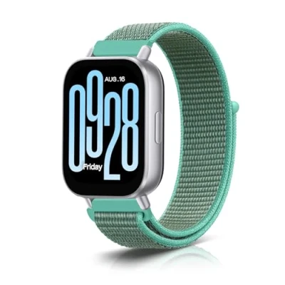 Abbildung von KoGiio Armband für Xiaomi Redmi Watch 5 Lite/Xiaomi Active/Xiaomi S4 Sport/Watch 2/Watch S3 /Huawei GT 5/5 PRO/4 46mm, 22mm Nylon Sanft Einstellbare Uhrenarmband Grün