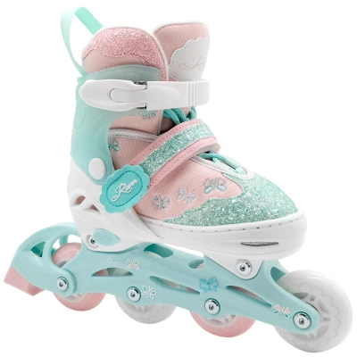 Abbildung von Verstellbare Rollschuhe Leuchtendes LED Rad Mireia Mint/Beach
