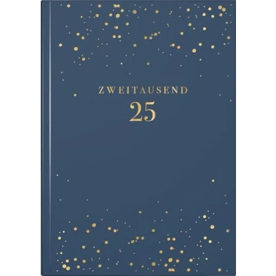 Abbildung von rido/idé Buchkalender Young Line (2025) „Starry Night“, 2 Seiten = 1 Woche, A5, 160 Seiten, Kunstleder Einband, dunkelblau